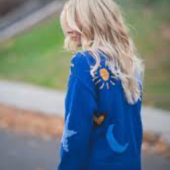 Rails Zoey Celestial Crewneck Sweater In Cobalt Gold Galaxy S - Picture 6 of 15